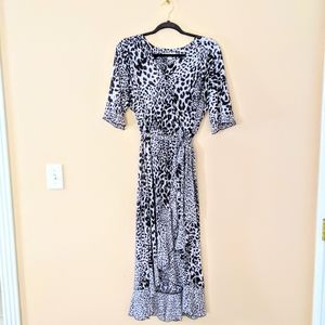 Catos Leopard Print Wrap Dress SIZE 14/16W